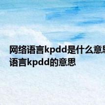 网络语言kpdd是什么意思 网络语言kpdd的意思
