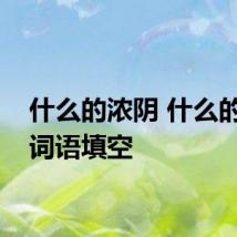 什么的浓阴 什么的浓阴词语填空
