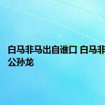 白马非马出自谁口 白马非马出自公孙龙