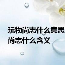 玩物尚志什么意思 玩物尚志什么含义