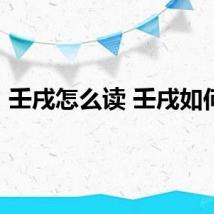 壬戌怎么读 壬戌如何读