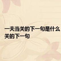 一夫当关的下一句是什么 一夫当关的下一句