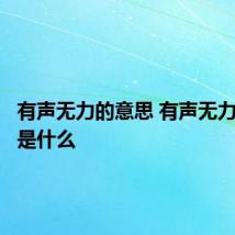 有声无力的意思 有声无力的意思是什么
