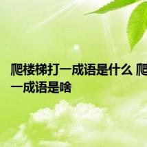 爬楼梯打一成语是什么 爬楼梯打一成语是啥