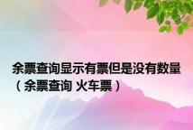余票查询显示有票但是没有数量(余票查询 火车票)