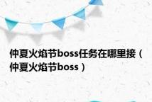 仲夏火焰节boss任务在哪里接(仲夏火焰节boss)