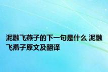 泥融飞燕子的下一句是什么 泥融飞燕子原文及翻译