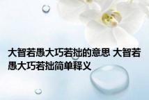 大智若愚大巧若拙的意思 大智若愚大巧若拙简单释义