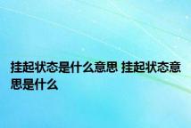 挂起状态是什么意思 挂起状态意思是什么