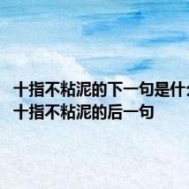 十指不粘泥的下一句是什么 关于十指不粘泥的后一句