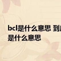 bcl是什么意思 到底bcl是什么意思