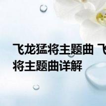 飞龙猛将主题曲 飞龙猛将主题曲详解