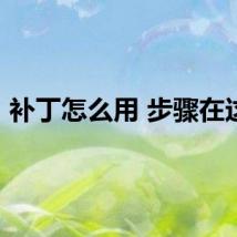 补丁怎么用 步骤在这里