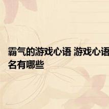 霸气的游戏心语 游戏心语个性签名有哪些