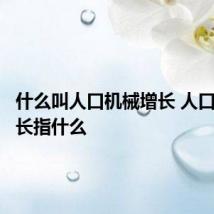 什么叫人口机械增长 人口机械增长指什么