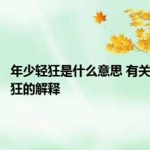 年少轻狂是什么意思 有关年少轻狂的解释