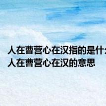 人在曹营心在汉指的是什么意思 人在曹营心在汉的意思