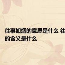 往事如烟的意思是什么 往事如烟的含义是什么