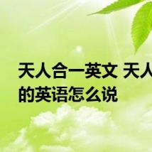 天人合一英文 天人合一的英语怎么说