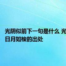 光阴似箭下一句是什么 光阴似箭日月如梭的出处