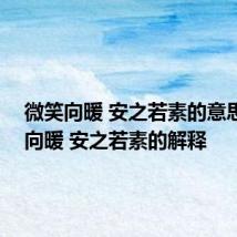 微笑向暖 安之若素的意思 微笑向暖 安之若素的解释