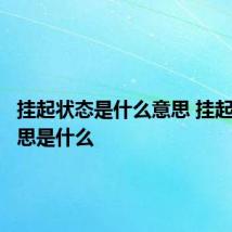 挂起状态是什么意思 挂起状态意思是什么