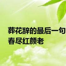 葬花辞的最后一句 一朝春尽红颜老