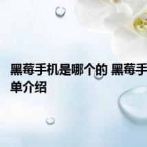 黑莓手机是哪个的 黑莓手机的简单介绍