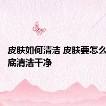 皮肤如何清洁 皮肤要怎么才能彻底清洁干净