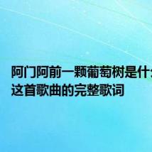 阿门阿前一颗葡萄树是什么歌名 这首歌曲的完整歌词