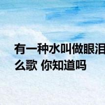 有一种水叫做眼泪是什么歌 你知道吗