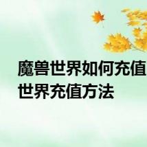 魔兽世界如何充值 魔兽世界充值方法