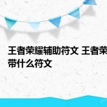 王者荣耀辅助符文 王者荣耀辅助带什么符文