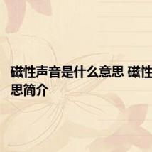 磁性声音是什么意思 磁性声音意思简介