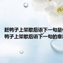 赶鸭子上架歇后语下一句是什么 赶鸭子上架歇后语下一句的意思介绍