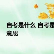 自考是什么 自考是什么意思