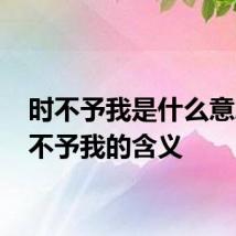 时不予我是什么意思 时不予我的含义