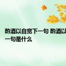 酌酒以自宽下一句 酌酒以自宽下一句是什么