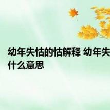 幼年失怙的怙解释 幼年失怙的怙什么意思