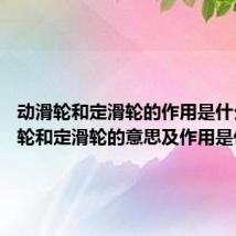 动滑轮和定滑轮的作用是什么 动滑轮和定滑轮的意思及作用是什么
