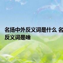 名扬中外反义词是什么 名扬中外反义词是啥