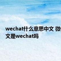 wechat什么意思中文 微信的英文是wechat吗