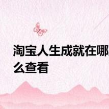 淘宝人生成就在哪里 怎么查看