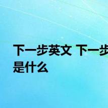 下一步英文 下一步英语是什么