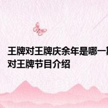 王牌对王牌庆余年是哪一期 王牌对王牌节目介绍