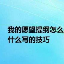 我的愿望提纲怎么写 有什么写的技巧