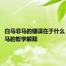 白马非马的错误在于什么 白马非马的哲学解释