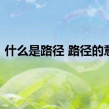 什么是路径 路径的意思