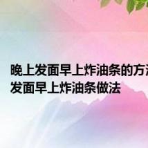 晚上发面早上炸油条的方法 晚上发面早上炸油条做法