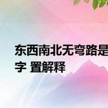 东西南北无弯路是什么字 置解释
